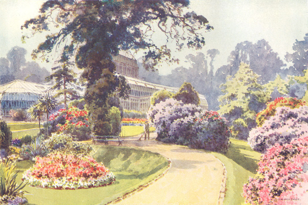 The Winter Gardens, Bournemouth. Dorset. By Ernest Haslehust 1920 old print